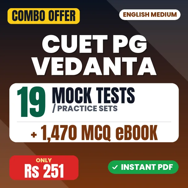 CUET PG Vedanta (ACQP23) Exam - Sanskrit – 19 Most Important Mock Tests / Practice Sets and 1470 MCQ eBook | English Medium PDF Download