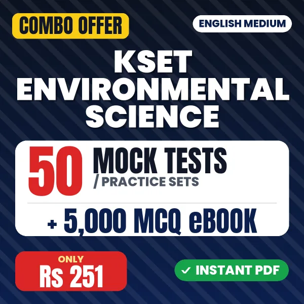 KSET Environmental Science (Paper 2) Exam – 50 Most Important Mock Tests / Practice Sets and 5000 MCQ eBook | English Medium PDF Download