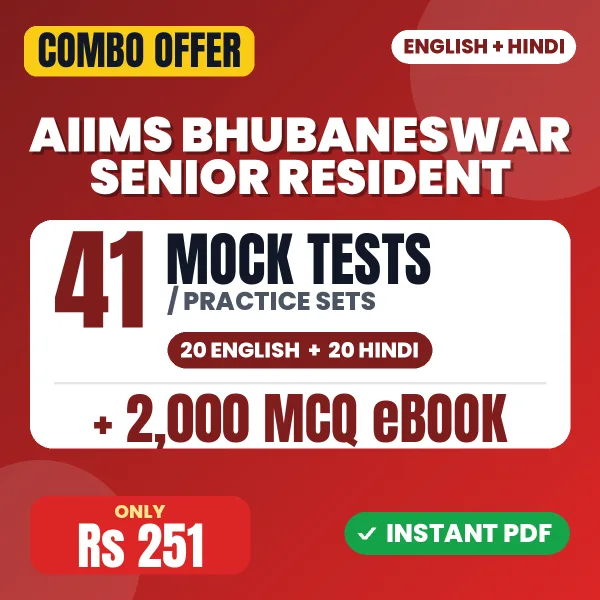AIIMS Bhubaneswar Senior Resident Exam – 41 Most Important Mock Tests / Practice Sets and 2000 MCQ eBook | English & Hindi Medium PDF Download
