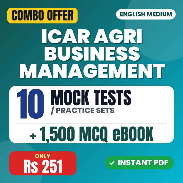ICAR AIEEA PG Agri Business Management Exam – 10 Most Important Mock Tests / Practice Sets and 1500 MCQ eBook | English Medium PDF Download