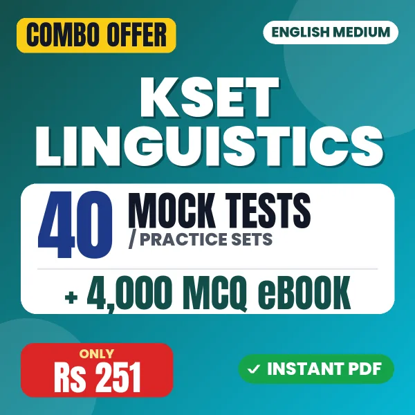 KSET Linguistics Exam (Paper 2) Exam – 40 Most Important Mock Tests / Practice Sets and 4000 MCQ eBook | English Medium PDF Download