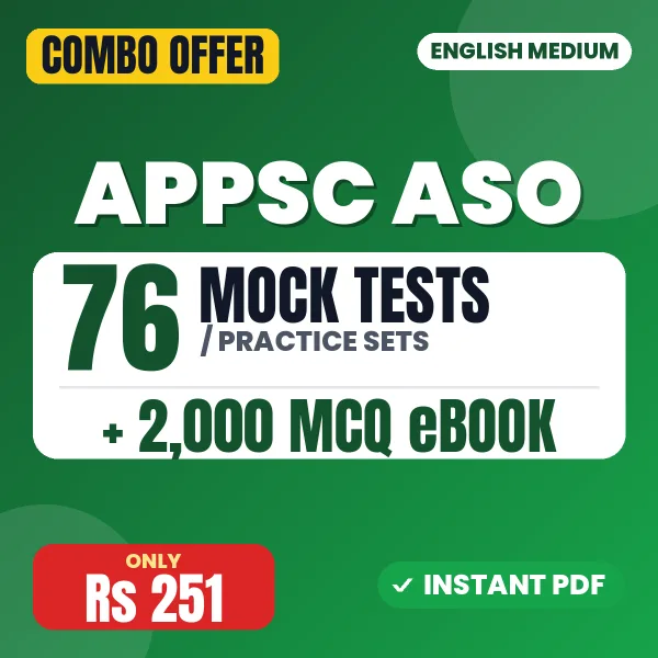 APPSC ASO Screening Test Exam – 76 Most Important Mock Tests / Practice Sets and 2000 MCQ eBook | English Medium PDF Download