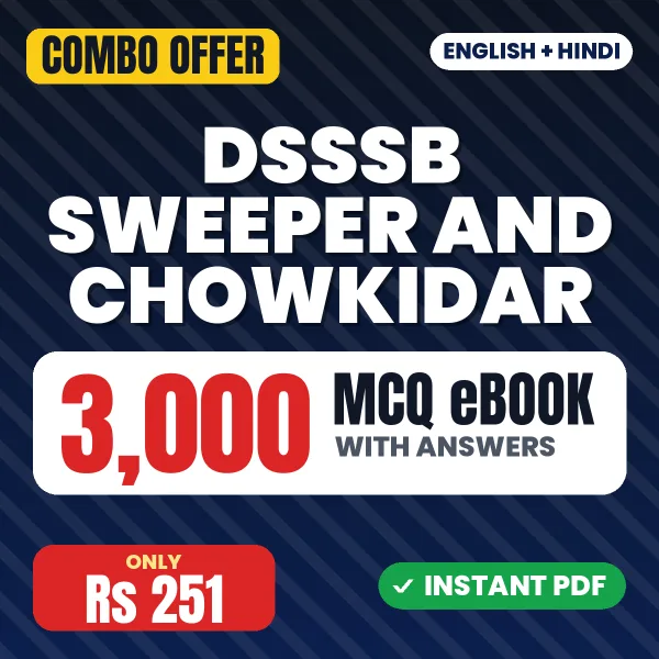 DSSSB Sweeper & Chowkidar Exam – 3000 MCQ eBook | English & Hindi Medium PDF Download
