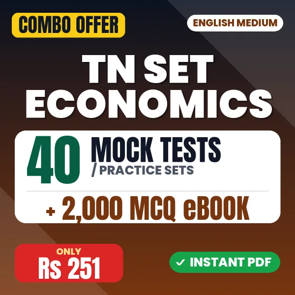 TN SET Economics Exam Paper 2 – 40 Most Important Mock Tests / Practice Sets and 2000 MCQ eBook | English Medium PDF Download