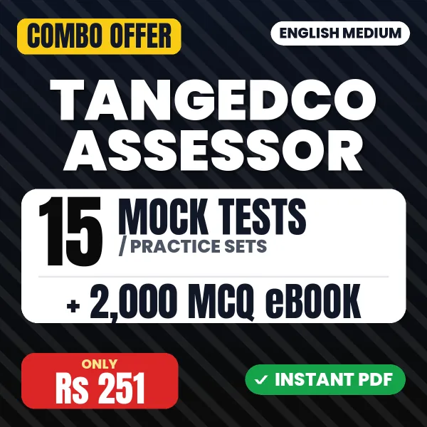 TANGEDCO Assessor Exam – 15 Most Important Mock Tests / Practice Sets and 2000 MCQ eBook | English Medium PDF Download