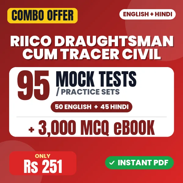 RIICO Draughtsman cum Tracer (Civil) Part-I Exam – 95 Most Important Mock Tests / Practice Sets and 3000 MCQ eBook | English & Hindi Medium PDF Download