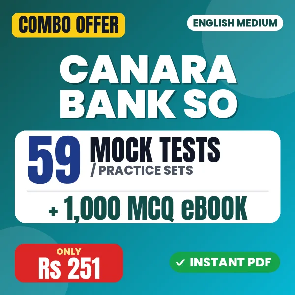 Canara Bank SO Exam (Data Base Administrator) – 59 Most Important Mock Tests / Practice Sets and 1000 MCQ eBook | English Medium PDF Download