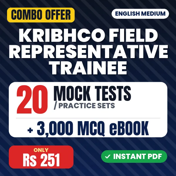 KRIBHCO Field Representative Trainee Exam – 20 Most Important Mock Tests / Practice Sets and 3000 MCQ eBook | English Medium PDF Download