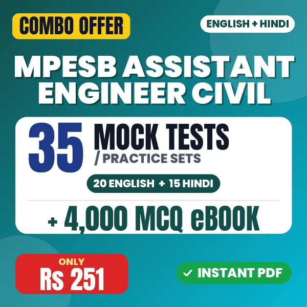 MPESB Assistant Engineer (Civil) Exam – 35 Most Important Mock Tests / Practice Sets and 4000 MCQ eBook | English & Hindi Medium PDF Download