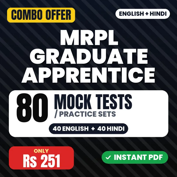 MRPL Graduate Apprentice Trainee Exam – 80 Most Important Mock Tests / Practice Sets | English & Hindi Medium PDF Download