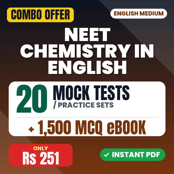NEET Chemistry – 20 Most Important Mock Tests / Practice Sets and 1500 MCQ eBook | English Medium PDF Download