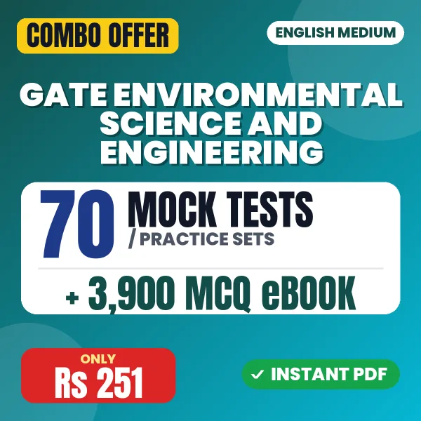 GATE Environmental Science & Engineering Exam (Only MCQ) – 70 Most Important Mock Tests / Practice Sets and 3900 MCQ eBook | English Medium PDF Download