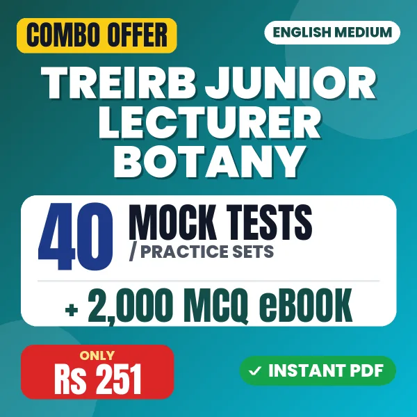 TREIRB Junior Lecturer Botany (Paper-I) Exam – 40 Most Important Mock Tests / Practice Sets and 2000 MCQ eBook | English Medium PDF Download