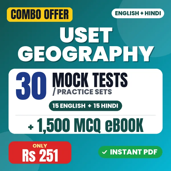 Uttarakhand SET Geography Exam – 30 Most Important Mock Tests / Practice Sets and 1500 MCQ eBook | English & Hindi Medium PDF Download