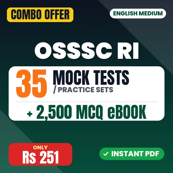 OSSSC Revenue Inspector Prelims Exam – 35 Most Important Mock Tests / Practice Sets and 2500 MCQ eBook | English Medium PDF Download