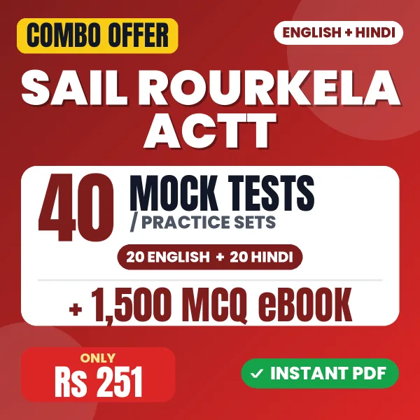 SAIL Rourkela ACTT Exam (Electrician) – 40 Most Important Mock Tests / Practice Sets and 1500 MCQ eBook | English & Hindi Medium PDF Download