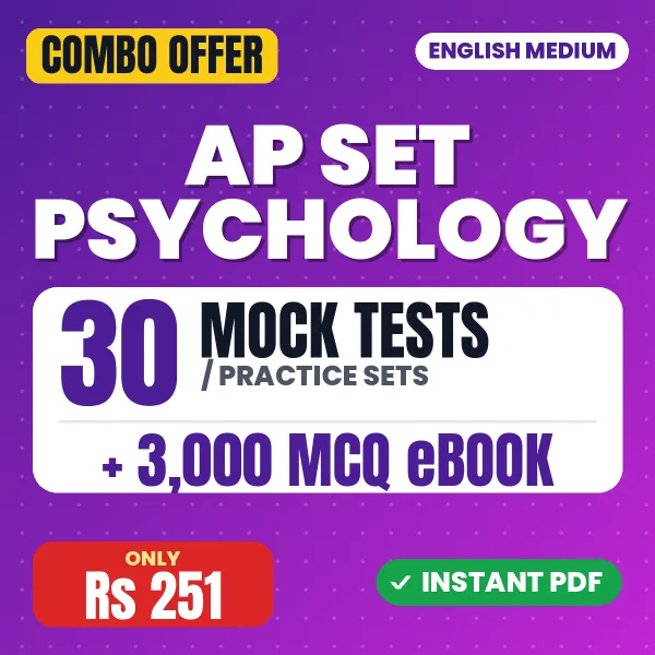 AP SET Psychology Exam Paper 2 – 30 Most Important Mock Tests / Practice Sets and 3000 MCQ eBook | English Medium PDF Download