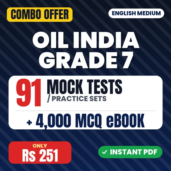 OIL India Grade 7 (Electrical) Exam – 91 Most Important Mock Tests / Practice Sets and 4000 MCQ eBook | English Medium PDF Download