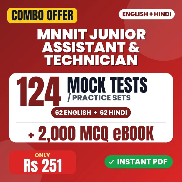 MNNIT Junior Assistant & Technician Exam – 124 Most Important Mock Tests / Practice Sets and 2000 MCQ eBook | English & Hindi Medium PDF Download
