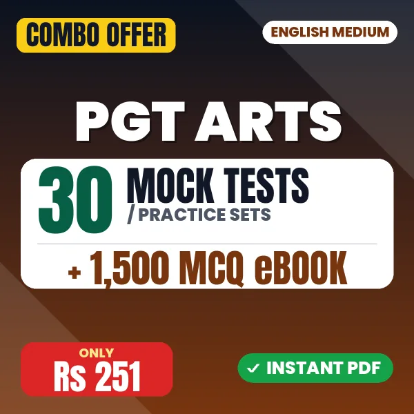PGT Art Exam – 30 Most Important Mock Tests / Practice Sets and 1500 MCQ eBook | English Medium PDF Download