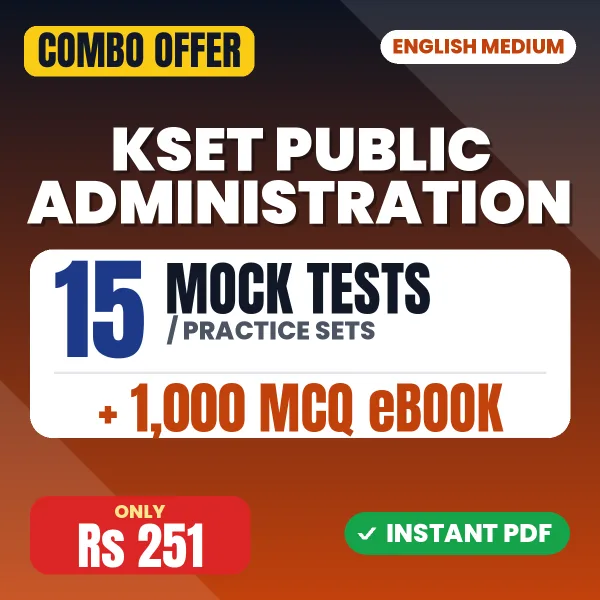 KSET Public Administration Exam – 15 Most Important Mock Tests / Practice Sets and 1000 MCQ eBook | English Medium PDF Download