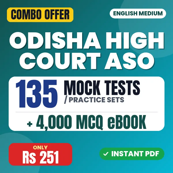 Odisha High Court ASO Prelims Exam – 135 Most Important Mock Tests / Practice Sets and 4000 MCQ eBook | English Medium PDF Download