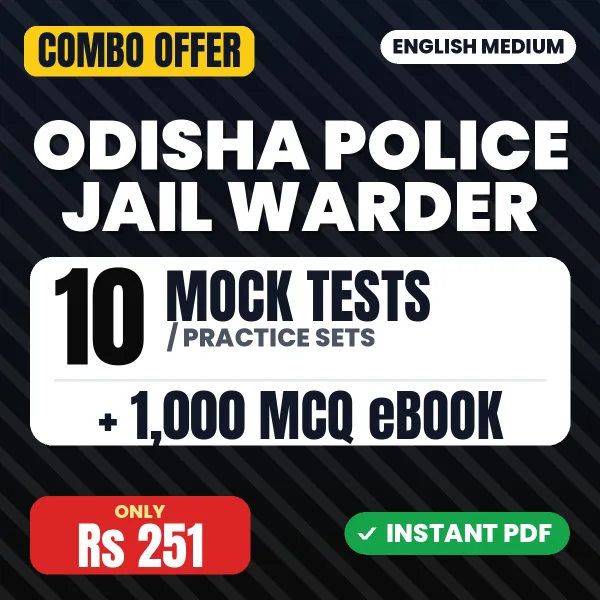 Odisha Police Jail Warder Exam – 10 Most Important Mock Tests / Practice Sets and 1000 MCQ eBook | English Medium PDF Download