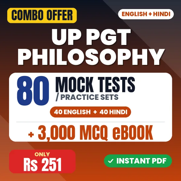 UP PGT Philosophy Exam – 80 Most Important Mock Tests / Practice Sets and 3000 MCQ eBook | English & Hindi Medium PDF Download