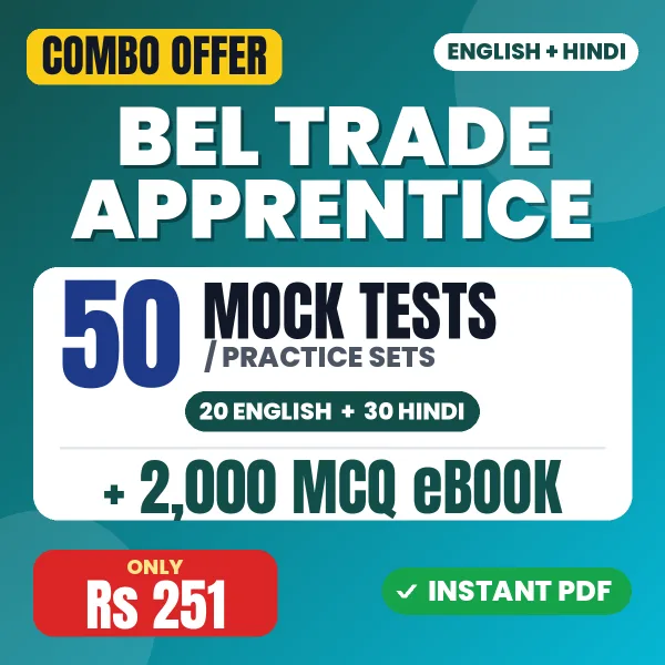 BEL Trade Apprentice Exam (Fitter) – 50 Most Important Mock Tests / Practice Sets and 2000 MCQ eBook | English & Hindi Medium PDF Download