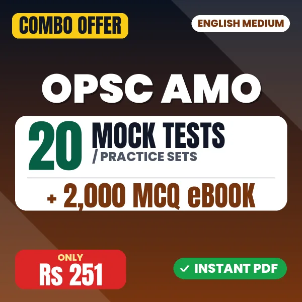 OPSC Ayurvedic Medical Officer Exam Paper 1 – 20 Most Important Mock Tests / Practice Sets and 2000 MCQ eBook | English Medium PDF Download