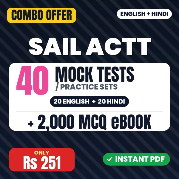 SAIL Attendant cum Technician Trainee Exam (Electrician) – 40 Most Important Mock Tests / Practice Sets and 2000 MCQ eBook | English & Hindi Medium PDF Download