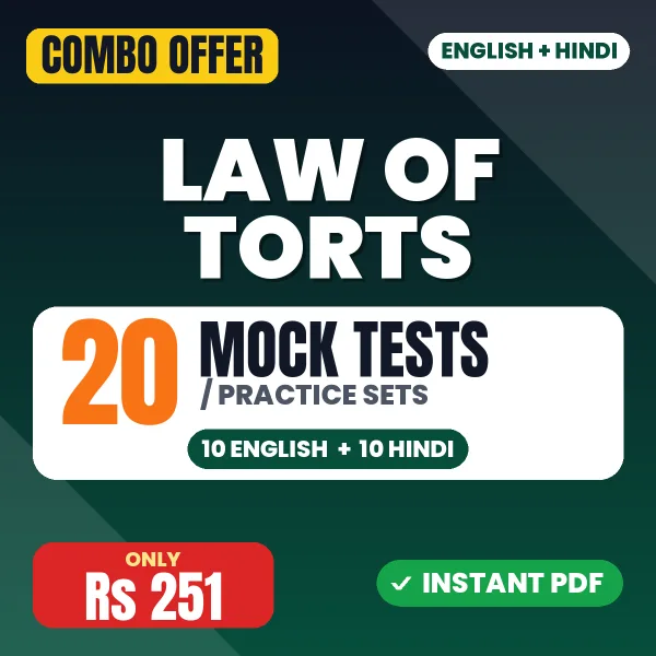 Law of Torts Exam – 20 Most Important Mock Tests / Practice Sets | English & Hindi Medium PDF Download