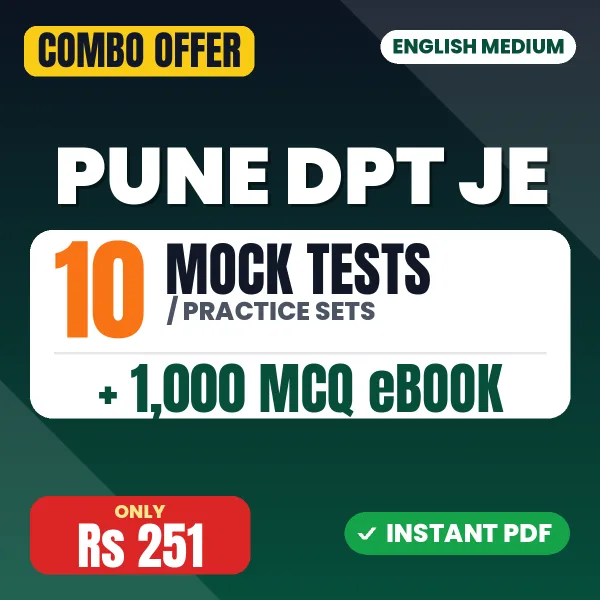 Pune DPT JE Exam (Civil Engineering) – 10 Most Important Mock Tests / Practice Sets and 1000 MCQ eBook | English Medium PDF Download