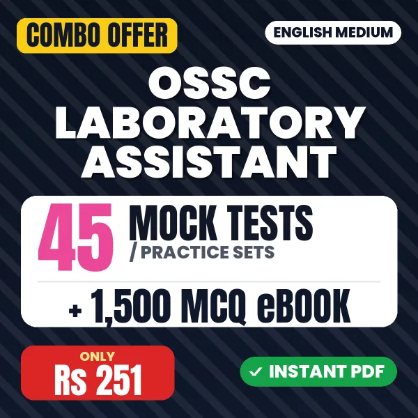 OSSC Laboratory Assistant Exam (Physics) – 45 Most Important Mock Tests / Practice Sets and 1500 MCQ eBook | English Medium PDF Download