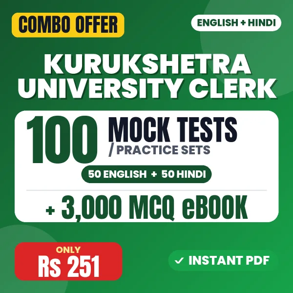 Kurukshetra University Clerk Exam – 100 Most Important Mock Tests / Practice Sets and 3000 MCQ eBook | English & Hindi Medium PDF Download