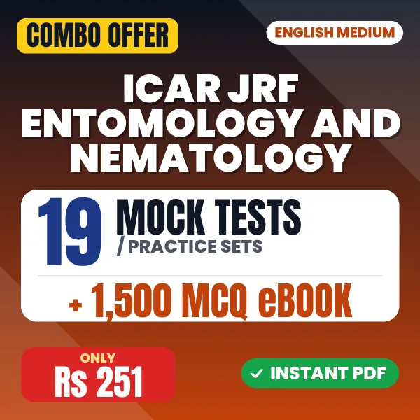 ICAR JRF Entomology and Nematology Exam – 19 Most Important Mock Tests / Practice Sets and 1500 MCQ eBook | English Medium PDF Download