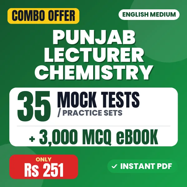Punjab Lecturer Chemistry Exam – 35 Most Important Mock Tests / Practice Sets and 3000 MCQ eBook | English Medium PDF Download