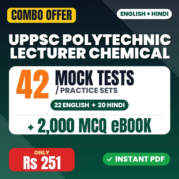 UPPSC Polytechnic Lecturer (Chemical) Exam Paper 2 – 42 Most Important Mock Tests / Practice Sets and 2000 MCQ eBook | English & Hindi Medium PDF Download