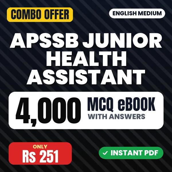 APSSB Junior Health Assistant Exam – 4000 MCQ eBook | English Medium PDF Download