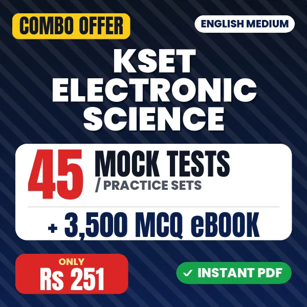 KSET Electronic Science (Paper 2) Exam – 45 Most Important Mock Tests / Practice Sets and 3500 MCQ eBook | English Medium PDF Download
