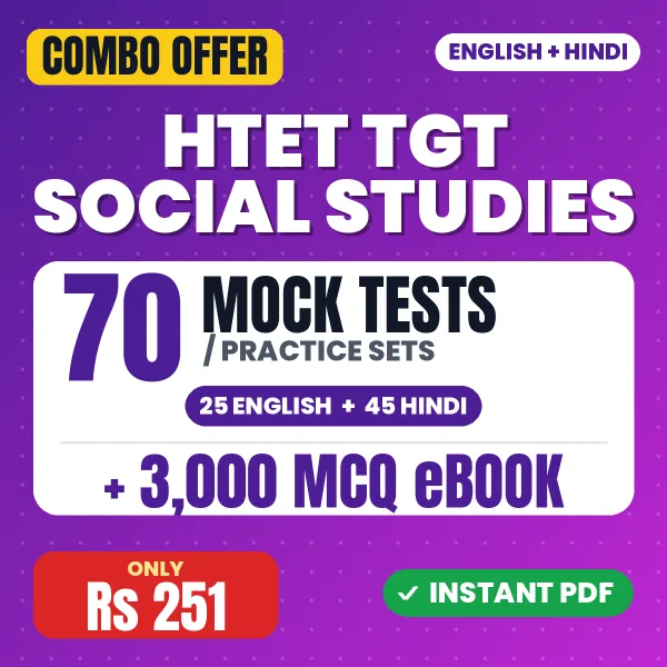 Haryana TET TGT Social Studies & Social Science Exam – 70 Most Important Mock Tests / Practice Sets and 3000 MCQ eBook | English & Hindi Medium PDF Download
