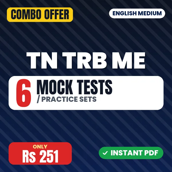 TN MRB Mechanical Engineering Exam – 6 Most Important Mock Tests / Practice Sets | English Medium PDF Download