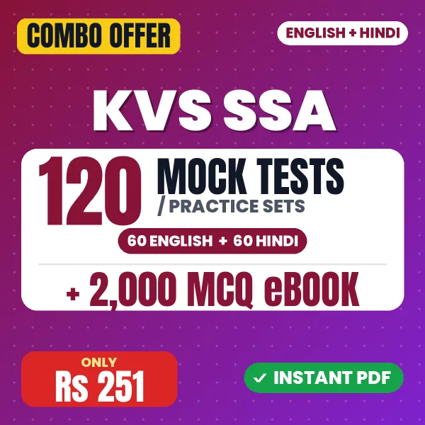 KVS Senior Secretariat Assistant (Prelims) Tier-II Exam – 120 Most Important Mock Tests / Practice Sets and 2000 MCQ eBook | English & Hindi Medium PDF Download