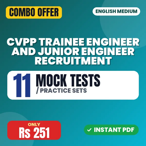 CVPP Trainee Engineer and Junior Engineer Exam – 11 Most Important Mock Tests / Practice Sets | English Medium PDF Download