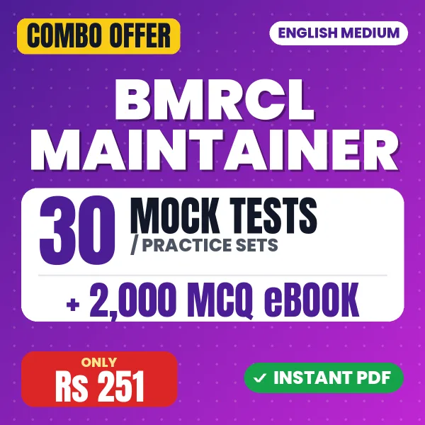 BMRCL Maintainer Exam (Electrician) – 30 Most Important Mock Tests / Practice Sets and 2000 MCQ eBook | English Medium PDF Download