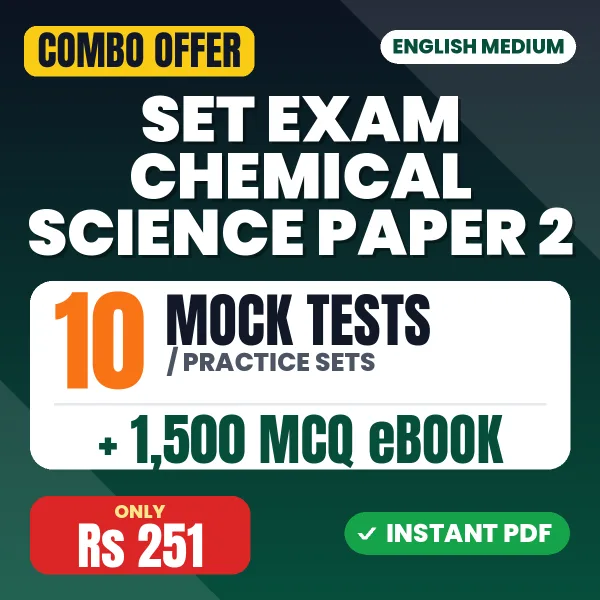 SET Chemical Science Exam Paper 2 – 10 Most Important Mock Tests / Practice Sets and 1500 MCQ eBook | English Medium PDF Download