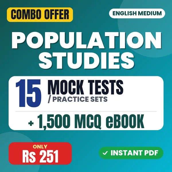 Population Studies – 15 Most Important Mock Tests / Practice Sets and 1500 MCQ eBook | English Medium PDF Download