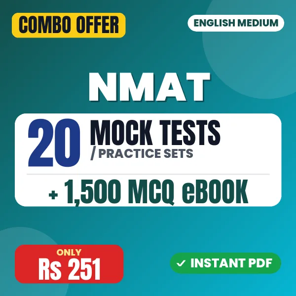 NMAT Exam – 20 Most Important Mock Tests / Practice Sets and 1500 MCQ eBook | English Medium PDF Download