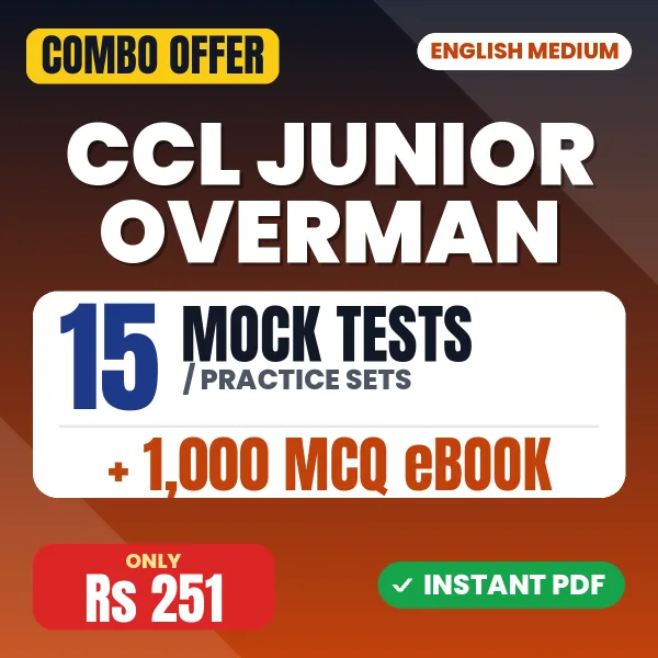 CCL Junior Overman Exam – 15 Most Important Mock Tests / Practice Sets and 1000 MCQ eBook | English Medium PDF Download