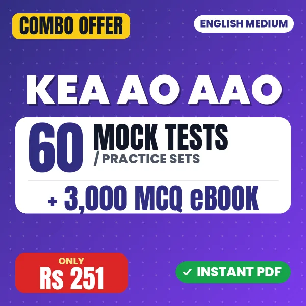 KEA AO & Assistant Agriculture Officer Exam Paper 2 (85%) – 60 Most Important Mock Tests / Practice Sets and 3000 MCQ eBook | English Medium PDF Download